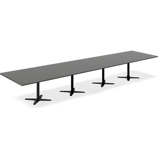 Konferencebord DNA, Antracit 5000x1200 mm rektangulært, Sort understel