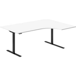 Hæve-sænkebord DNA, Hvid 1800x1200 mm Højre 2-ben/Sort