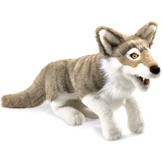 Folkmanis gr? ulv h?nd dukke gr?/sort/hvid 1 ea