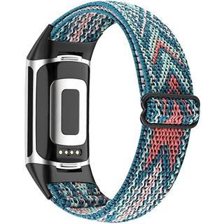 Fitbit Charge 5 armbånd med flettet mønster Blå / Orange