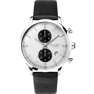 Accurist 7394 Black Leather Strap Watch - W19154