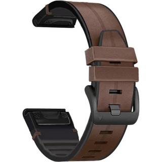 Universal Garmin 22mm QuickFit Læder & Silikone Rem - Brun