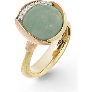 OLE LYNGGAARD COPENHAGEN Lotus 3, 18 kt. guld ring med akvamarin og brillanter - Str. 56