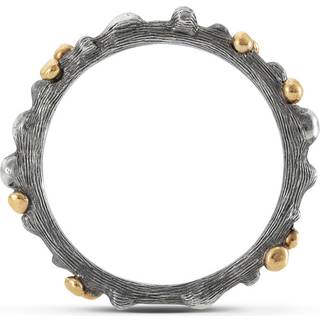 OLE LYNGGAARD COPENHAGEN Nature sort sølv ring med rødguld - Str. 53