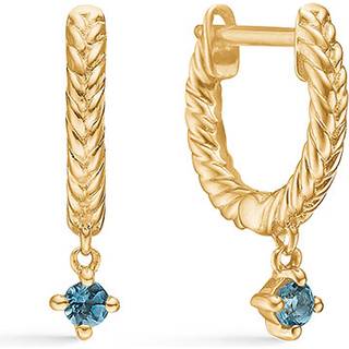 Mads Z Kiss øreringe i 14 kt. guld med London blue topas