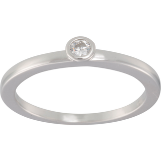 Siersbøl sølv ring med en cubic zirkonia. i rørfatning - Str. 50