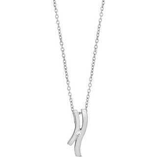 Siersbøl sølv vedhæng med cubic zirkonia inkl. kæde