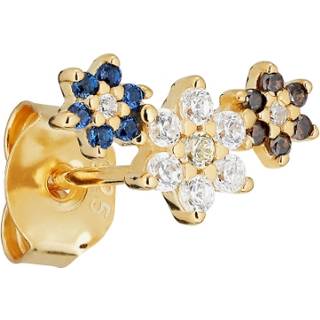 Trois Fleurs Ørering, Sapphire-Rhodolite