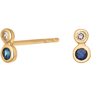 Siersbøl 14kt. guldørestikker med safir og dia. 0.03ct W/SI