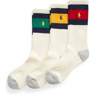 Polo Ralph Lauren Polo Ralph Lauren White Striped-Cuff Crew Socks 3 Pack