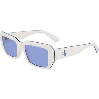 Calvin Klein Unisex CKJ23602S 100 Solbriller Bio-injekt Hvid Lyseblå Firkantet Normal Normal