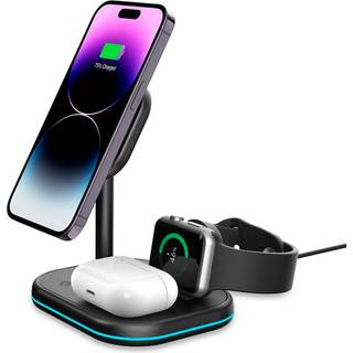 Tech-Protect A27 3-i-1 10W Magnetisk Trådløs Oplader - Sort