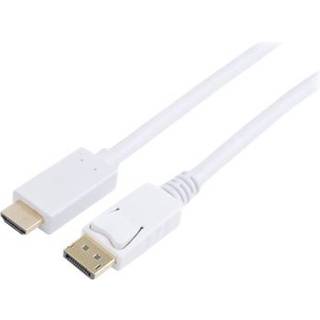 Prokord Displayport Til Hdmi 2m Hvid - Guldbelagt 2m. Displayport Hdmi Hvid