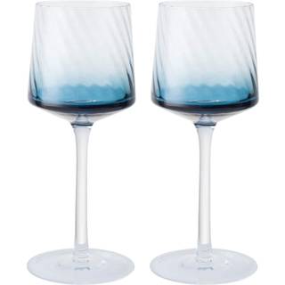 Denby Modern Deco Vinglas 2-pak 33 Cl - Vinglas Mundblæst Glas Blå - 400013525