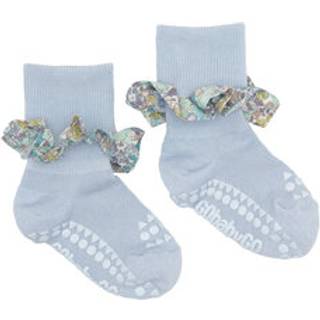 GOBABYGO Skridsikre Strømper - Liberty - Sky Blue / Michelle purple