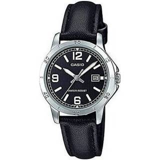 Elegant Sort Læder Dame Casio Date Ur (Ø 35 mm)