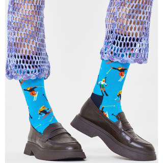 Happy Socks Downhill Skiing Sock - Blue - Str 36/40