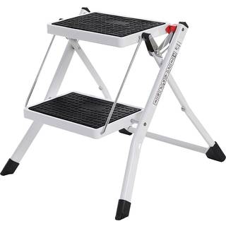 Songmics 2-trins stigen, kraftigt stål, foldning, bærbar med anti-slip mat max. Belastningskapacitet op til 150 kg testet og certificeret af Tüv Rhein