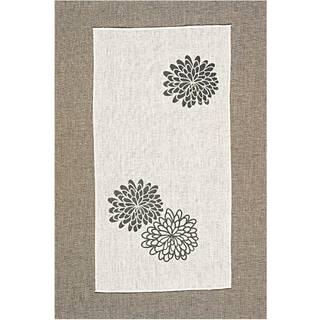 Leinenband bedruckt Chrysantheme 11-fädig, 30cm - Weiß