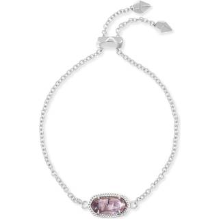 Kendra Scott Elaina Link Chain Bracelet til kvinder mode smykker rhodium-lagde lilla ametyst