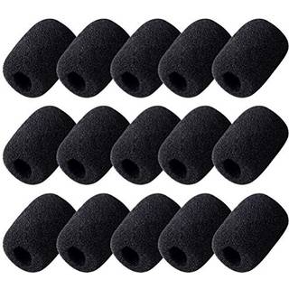 15 Pakkeskummikrofon forrude lapel headset mikrofon svamp mini skum d?kningssk?rmbeskyttelse til forskellige headsetmikrofon (sort)