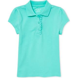 B?rnene placerer pigeruniform ruffle pique polo shirt seafrost x-small os