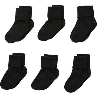 Jefferies Socks Baby Girls 6 Pair Pack Seamless Turn Manchet Infant and Toddler Socks Black 3-12 m?neder os
