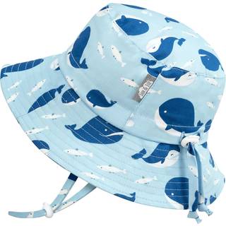 Jan & Jul 50 UPF Baby Boy Sun-hat med justerbar rembomuld (M: 6-24 måneder Blue Whale)