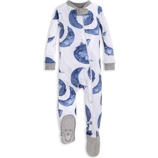 Burt's Bees Baby Baby Boys Pyjamas Zip-Front Non-Slip Footed PJS Organic Cotton and Toddler Sleepers Indigo Hello Moon 12 måneder USA