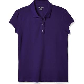 B?rnenes sted Girls Uniform Ruffle Pique Polo Shirt Regal Violet Small USA