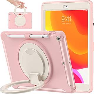 Batyue til iPad 9./8./7. generation (iPad 10.2 Sag 2021/2020/2019) med sk?rmbeskyttelsesrobust sag med roterende stativ/blyantholder/blyanth?tteh
