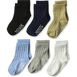 Jefferies Socks Boys 'Toddler Non-Skid Rib Cotton Crew Socks 6 Pair Pack Multi 3-12 m?neder