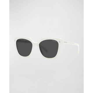Prada PR 23ZSF Asian Fit 1425S0 55 Solbriller Kvinder Hvid - Talc White - 55mm