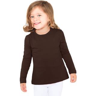 Lilax Girls 'Basic Long?rme Round Neck Cotton T-Shirt 12 Brown
