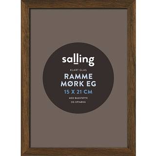 Ramme i mørk egetræslook m. glas - 15x21 cm (På lager i varehus)