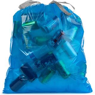 Ultrasac 20-30 gallon 0,8 Mil Blue DrawString papirkurvposer - 30 """" X 33 """" - Pakke med 36 - til hjemmekøkken badeværelse og kontor
