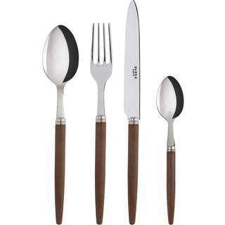 Sabre Paris - Jonc / 4 Pieces Cutlery Set / Dark Wood - Bestiksæt