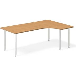 Skrivebord DNA, Bøg 2000x1200 mm Højre I-ben/Alugrå