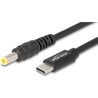 Delock opladerkabel DC 5.5 x 2.5 til USB-C - 20V/3A - 1.5 m
