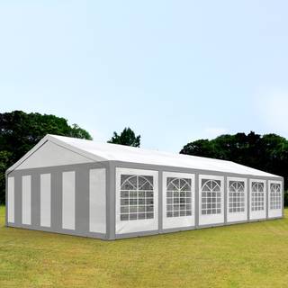 6x12m, Partytelt, PE-teltdug, grå-hvid - (91125)