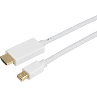 Prokord Hdmi-kabel 3m. Mini Displayport Hdmi Hvid