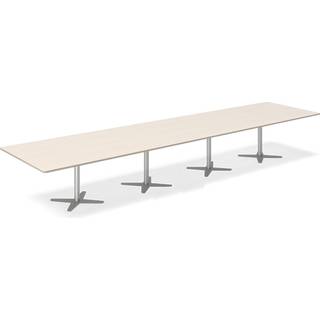 Konferencebord DNA, Birk 5000x1200 mm rektangulært, Alugrå understel