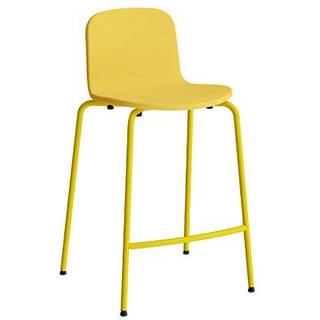 Barstol ADD Helbetrukket gult tekstil, gule ben