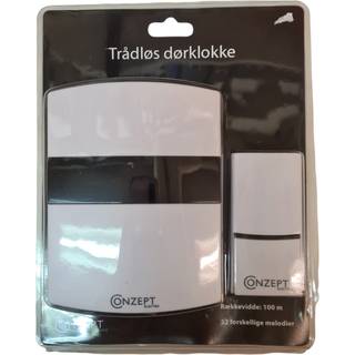 CONZEPT Trådløs dørklokke med led - hvid