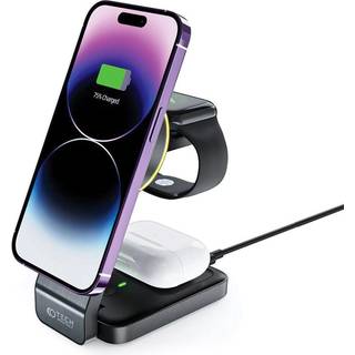 Tech-Protect QI-A28 3-in-1 15W Trådløs Oplader - Sort