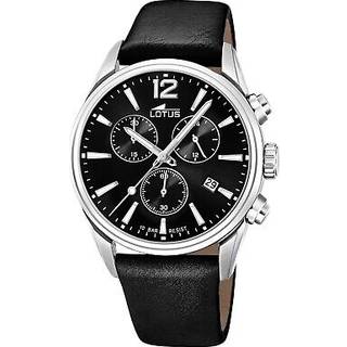 Lotus 18691/3 Chrono Sort/Læder Ø42 mm