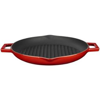 Grillpande, 26 cm, støbejern, rød - LAVA mærke