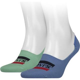 Levis 2-pak Sportswear Logo Seasonal Low Rise Sock - Blue/Green - Str 43/46