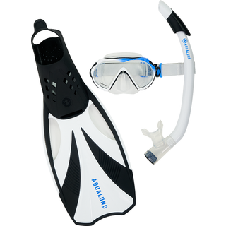 Aqualung snorkelsæt til voksne - Compass - Sort/hvid