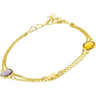 trendor 51353 Armband für Damen 925 Silber Goldplattiert 2-reihige Armkette